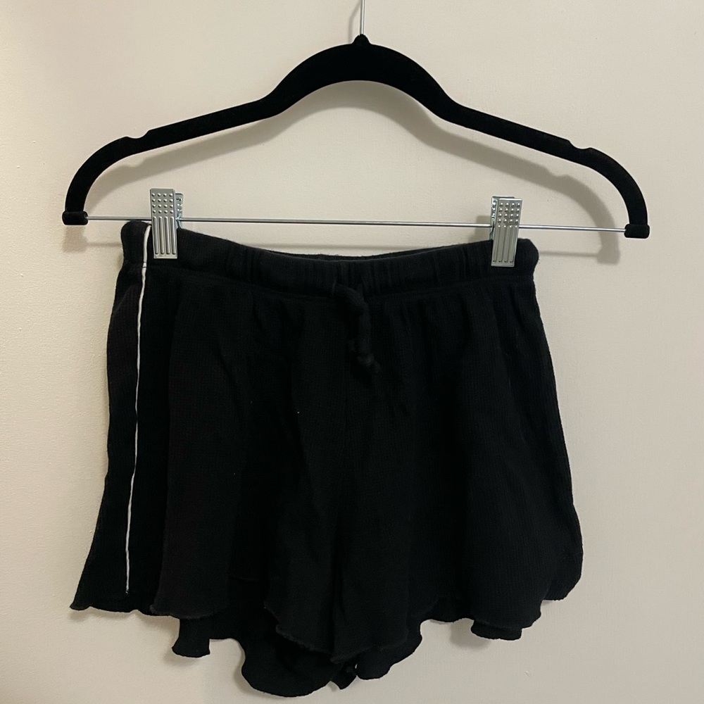 John Galt White Striped Waffle Shorts